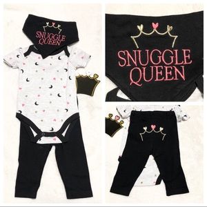 NWT 3pc Bodysuit Set SNUGGLE QUEEN